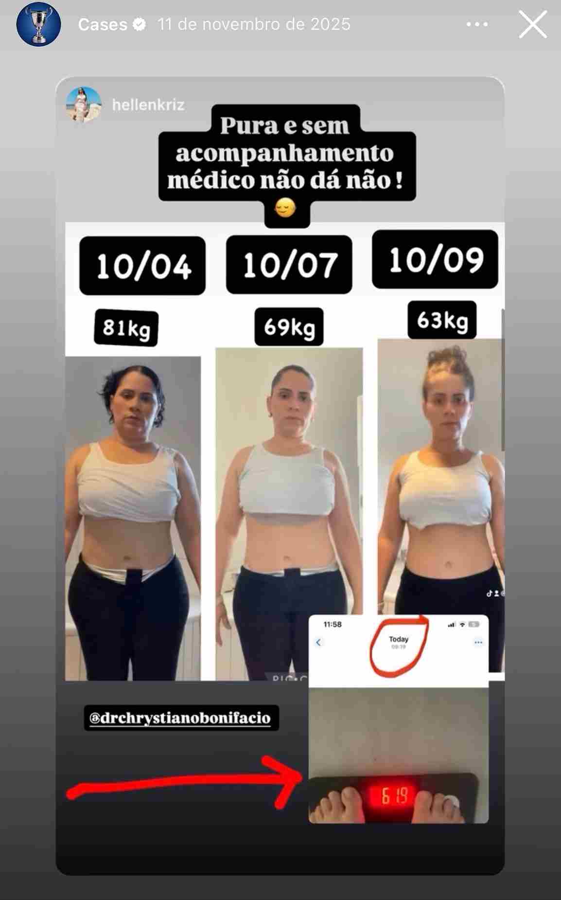 De 81kg a 63kg em poucos meses